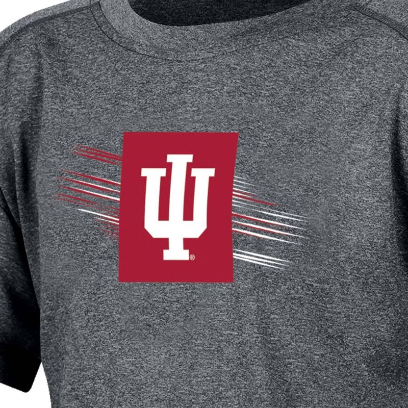 NCAA Indiana Hoosiers Boys&#39; Gray Poly T-Shirt, 3 of 4