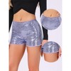 INSPIRE CHIC Women's Mid Rise Solid Sparkle Sequin Zipper Shorts - 2 of 4