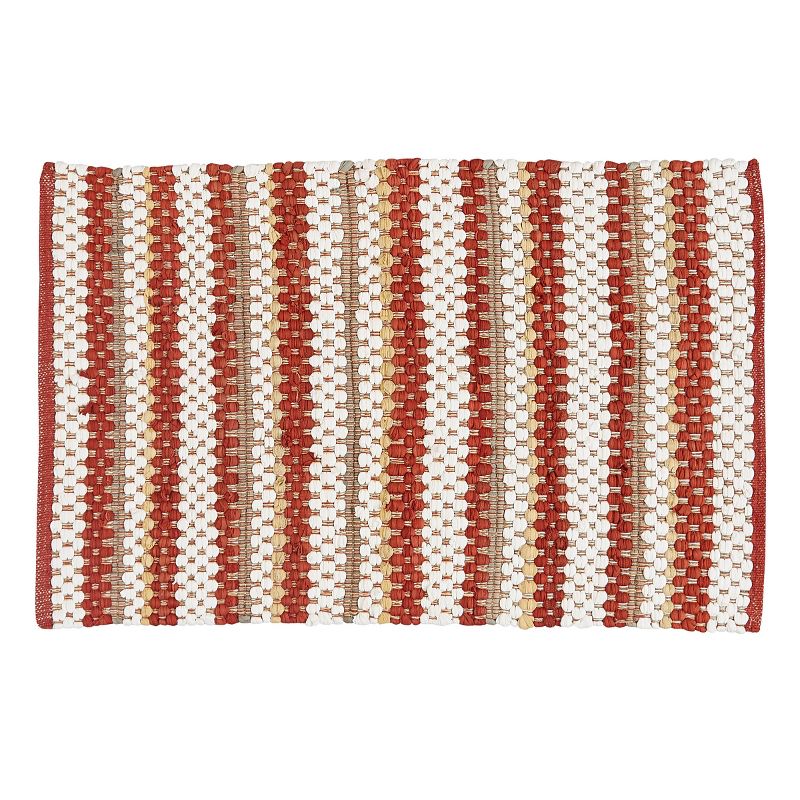 Park Designs Kingswood Red and Cream Chindi Rag Rug 2 ft x 3 ft, 1 of 4