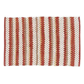 Park Designs Kingswood Red and Cream Chindi Rag Rug 2 ft x 3 ft