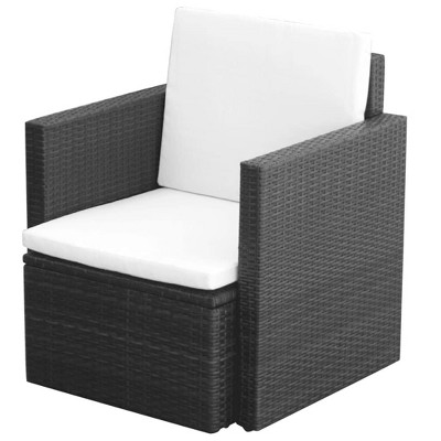 vidaXL Patio Chair, Patio Dining Chair with Cushion, All Weather Patio Furniture Single Chair