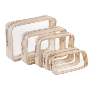 Itopfox 5-Piece Clear Waterproof TPU Baby Organizer Set for Diapers, Toys, and Travel Accessories, Nestable Bags - 1 of 4