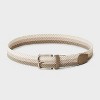 Men's Stretch Tonal Striped Fully Adjustable Web Belt - Goodfellow & Co™ Khaki - 2 of 3