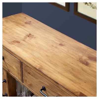Rustic Charm 57'' Natural Wood Sideboard with Industrial Accents