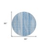 Sky Blue And Denim Blue Botanical Leaves Washable Indoor Outdoor Area Rug - 3 of 4