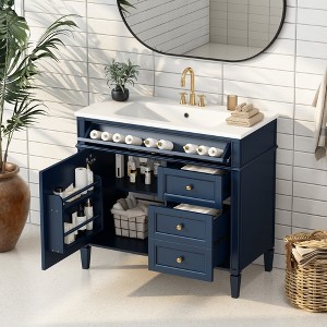 YOOCOZZ 36'' Bathroom Vanity with Top Sink,2 Drawers and a Tip-out Drawer - 1 of 4