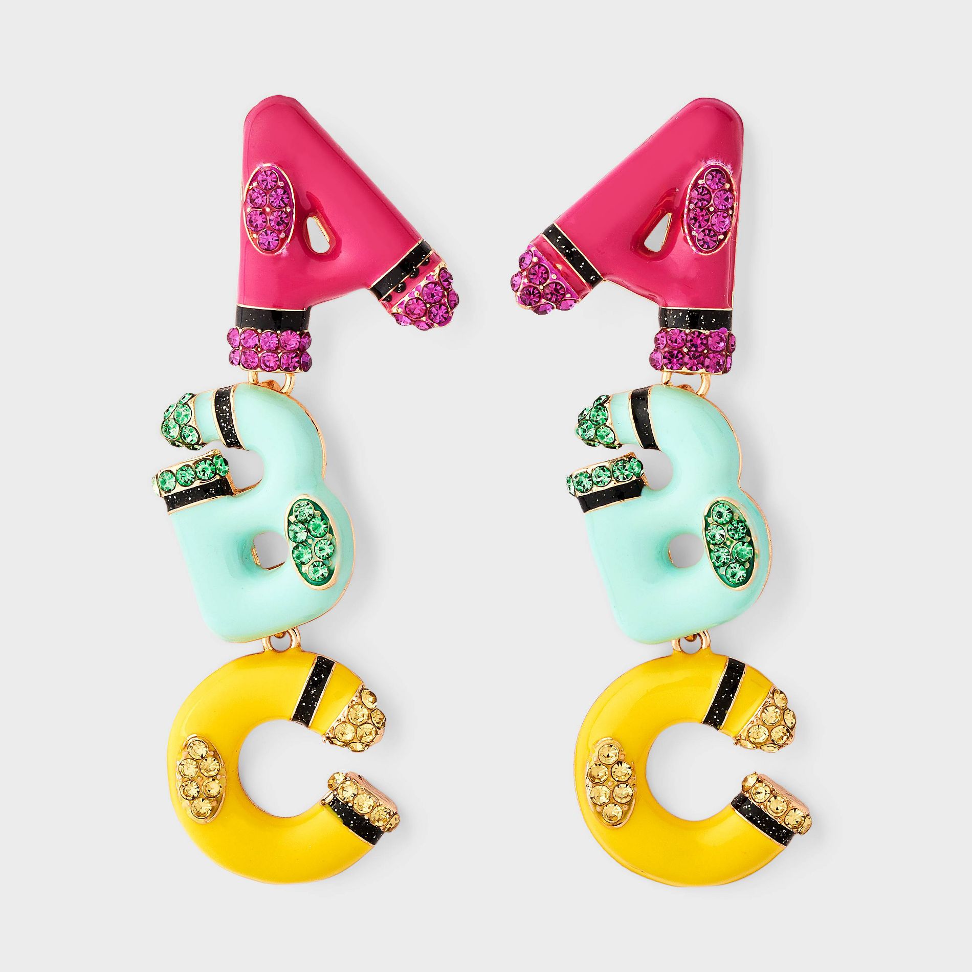 SUGARFIX by BaubleBar Always Be Cute Earrings - Pink/Teal/Yellow