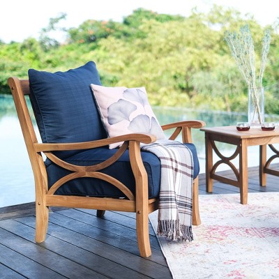 Outdoor Deep Seat Chair Cushion Pair - Teak Patio Furniture, Teak Outdoor  Furniture