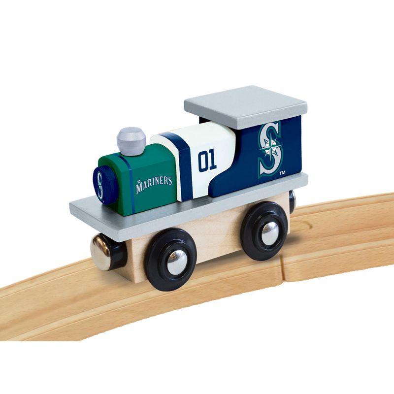 MasterPieces Officially Licensed MLB Seattle Mariners Wooden Toy Train Engine For Kids, 4 of 5