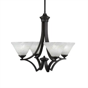 Toltec Lighting Zilo 4 - Light Chandelier in  Dark Granite with 7" Gold Ice Shade - 1 of 1
