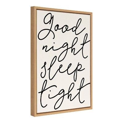 Good Night Sleep Tight Black and Natural Canvas Quote Art