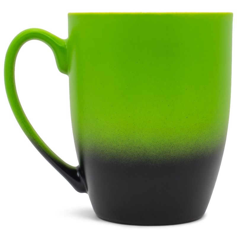 Elanze Designs So Very Blessed Two Toned Ombre Matte 10 ounce New Bone China Coffee Tea Cup Mug For Your Favorite Morning Brew, Green and Black, 2 of 6