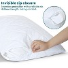 Waterproof Quilted Pillow Protectors with Zipper Noiseless TPU Backing Waterproof Pillowcases Encasement - Cotton Passion - 2 of 4