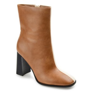 Journee Collection Womens January Inside Zip Stacked Heel Booties - 1 of 4