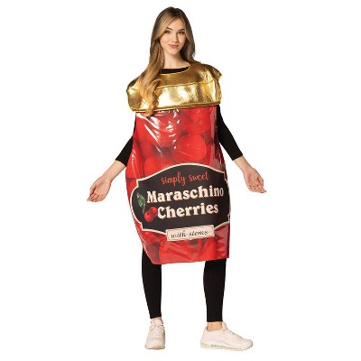 Imposta Costumes Adult Maraschino Cherries Jar Costume Bodysuit One Size Red