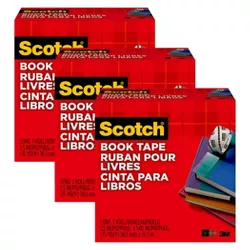 Scotch Book Tape, 1-1/2 in x 15 yd. Per Rolls, 3 Rolls