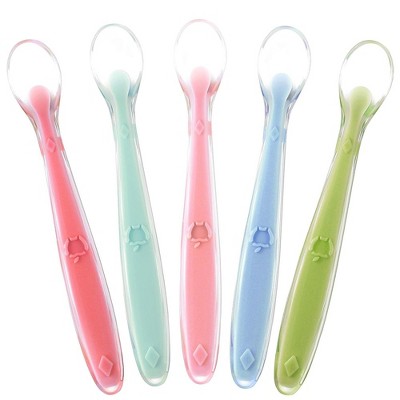 Silicone Baby Spoons First Stage Baby Feeding Spoons Stage 1 And Stage  2-4pcs (sunrise & French Beige) : Target