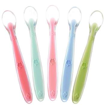 Sperric First Stage Silicone Baby Spoon - Soft & Gentle on Gums Infant Feeding Spoon, Set of 5 BPA Free Silicone Toddler Spoons