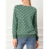 Allegra K Women's Fall Winter Long Sleeve Polka Dots Knitted Pullover Tops - 2 of 4