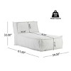 Light Gray Outdoor Bean Bag Lounge Chair,Armless Lounger with Shredded Foam Fill,Oversized Sofa-Style Bean Bag for Balcony Poolside-Coolbibila - 4 of 4