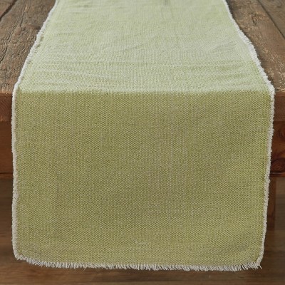 Split P Frayed Edge Table Runner - 72''L - Pear