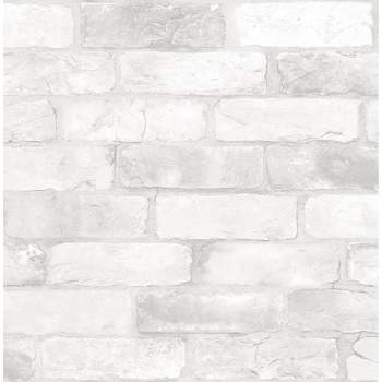 Brewster Loft Brick Peel & Stick Wallpaper White