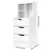 YIYIBYUS Vertical Bedside Cabinet With 3 Drawers Modern Nightstand, White - 4 of 4