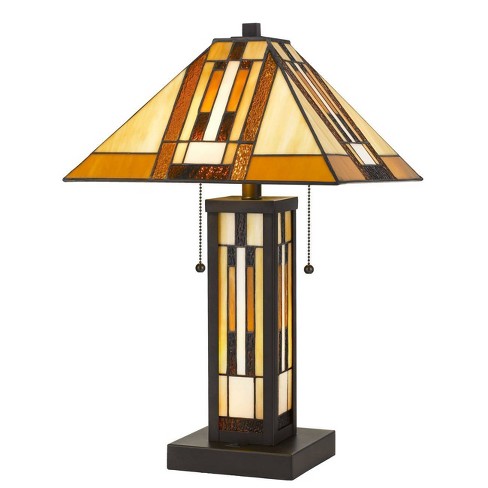 Lamp Base Includes Led Light Bulb, Stained Glass Drum Lamp Shade