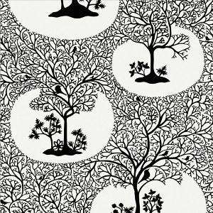 Magical Forest Classic Black and White Trees Trail Paste the Wall Wallpaper - 1 of 4