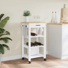 vidaXL Kitchen Trolley MONZA 18.9 in.x15.7 in.x35.4 in. Solid Wood Pine - 3 of 4