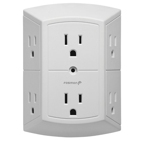 Fosmon 6-Outlet Grounded Wall Tap Adapter, [ETL Listed] 3-Sided Multi Plug Wall Outlet Extender, Power Adapter for Indoor Electrical Outlets - image 1 of 4