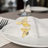 Unique Bargains Napkin Rings Double Hollow Butterflies Stainless Steel Gold Tone 1 Pc - 3 of 3