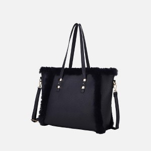 MKF Collection Liza Vegan Leather with faux fur Women’s Tote Bag by Mia K - 1 of 4