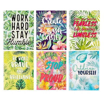 12-Pack File Folders in 6 Motivational Tropical Palm Trees Design for Letter Size Paper, 12" x 9.25"