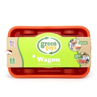 green toys wagon outdoor toy orange