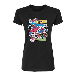 Women's - Marvel - Spidey Bright Stickers Fitted Graphic T-Shirt - 1 of 3