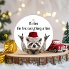 Lomsoe Raccoon Christmas Ornament Ceramic 2-Side Printed Raccoon Lovers Gifts Christmas Tree Ornament Christmas Decor Christmas Gift - 4 of 4