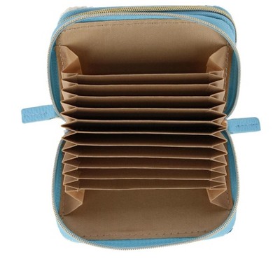 Buxton Women's Striped Straw Vegan Leather Wizard Wallet - image 5