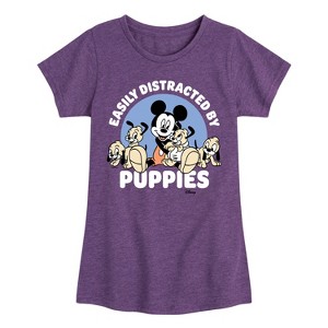Girls' - Disney - Mickey Mouse Fitted Short Sleeve Graphic T-Shirt - 1 of 4