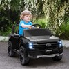 Qaba Ford Ranger Licensed 12V Kids Ride on Car, Kids Electric Car with Remote, Spring Suspension, Toy Storage, LED Headlights, Music Horn, Black - 2 of 4