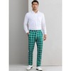 Lars Amadeus Men's Flat Front Unique Plaid Printed Business Dress Pants - 3 of 4