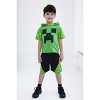 Minecraft Hooded Cosplay T-Shirt and French Terry Shorts Outfit Set Toddler - 2 of 4