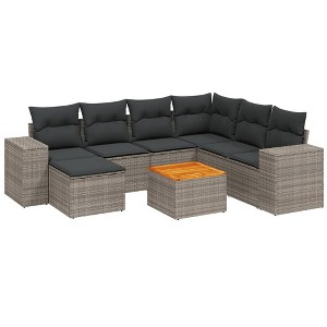 vidaXL Garden Sofa Set Grey, Dark Grey - 1 of 4