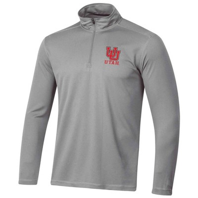 Ncaa Utah Utes Men's Gray 1/4 Zip Sweatshirt : Target