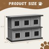 FONTOI Outdoor Cat House Cat Shelter Multi Feral Cats Home Pet House Indoor Outdoor Weatherproof Insulated Easy Assembly, 51.97"*26.42"*37.28" - 3 of 4
