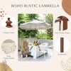 LAGarden 7' Patio Beige Umbrella with Tassels UPF50+ Boho Style 5-Year-Non-Fading for Outdoor,Model:BH7W-01P 7FT Ivory with Tassels - 4 of 4
