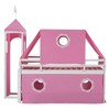 NicBex Twin Size Bunk Bed Castle Shape Loft Bed Pine Bed Frame with Tent, Tower, Slide, Ladder and Guardrail, No Box Spring Required - 3 of 4