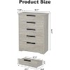Acekool Modern 5-Drawer Dresser in Gray - Recessed Handles, Spacious Storage for Bedroom Nursery Entryway - 2 of 4