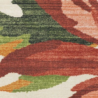Beige and Multi Tropical Botanical Synthetic Area Rug, 2x3