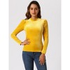 INSPIRE CHIC Women's Metallic Velvet Puff Long Sleeve Mock Neck Glitter T-shirt - 4 of 4